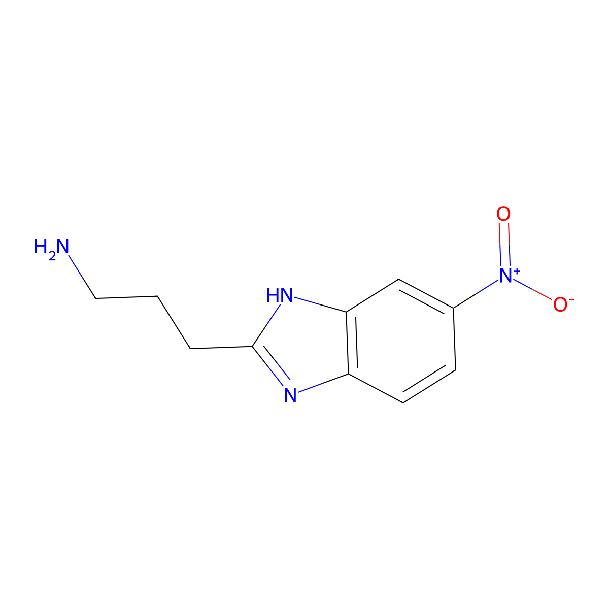 3-(5-Nitro-1H-1,3-benzodiazol-2-YL)propan-1-amine molecular structure, CAS 351520-01-9