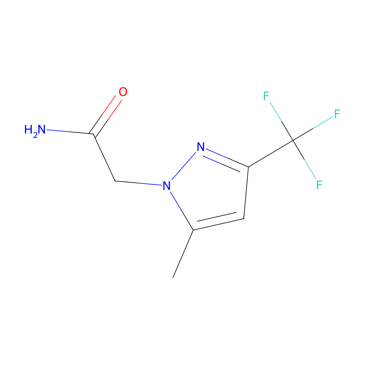 2-[5-methyl-3-(trifluoromethyl)-1H-pyrazol-1-yl]acetamide molecular structure, CAS 351520-68-8