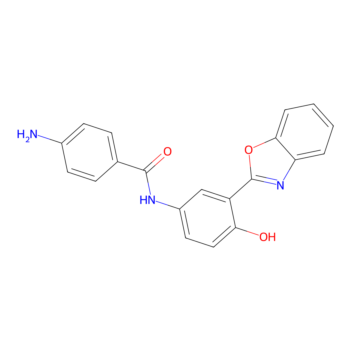 4-amino-N-[3-(3H-1,3-benzoxazol-2-ylidene)-4-oxo-1-cyclohexa-1,5-dienyl]benzamide molecular structure, CAS 351520-91-7