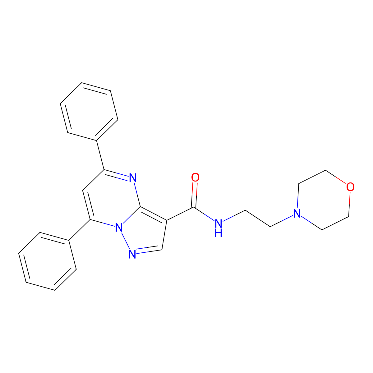 N-[2-(4-morpholinyl)ethyl]-5,7-diphenylpyrazolo[1,5-a]pyrimidine-3-carboxamide molecular structure, CAS 351521-17-0