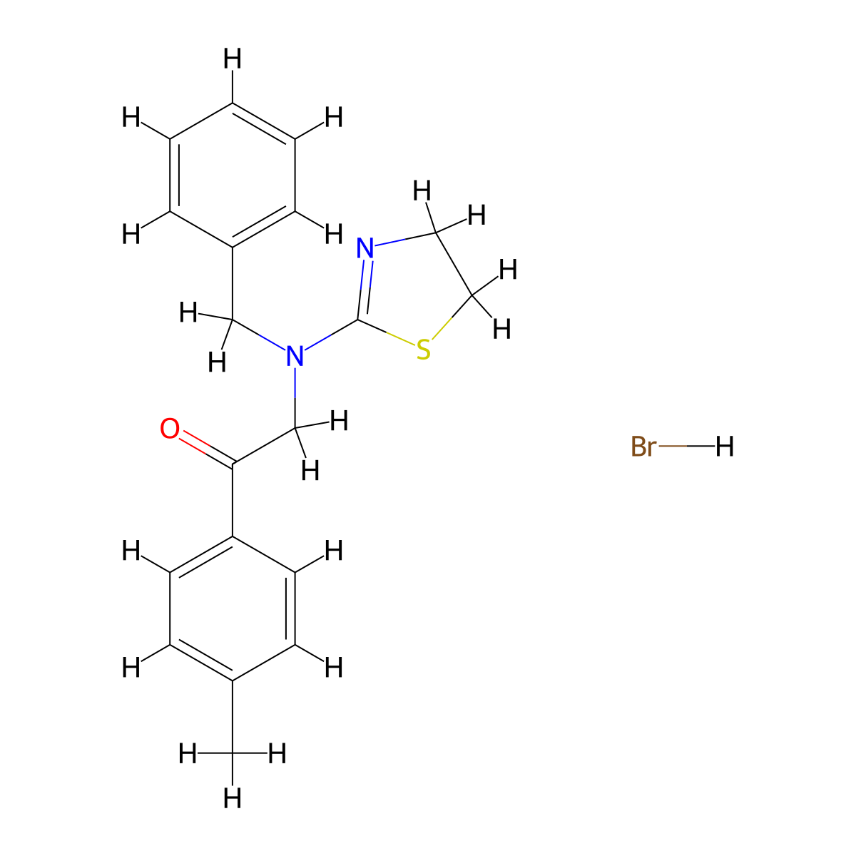 2-(Benzyl(4,5-dihydrothiazol-2-yl)amino)-1-(p-tolyl)ethanone hydrobromide molecular structure, CAS 351525-97-8