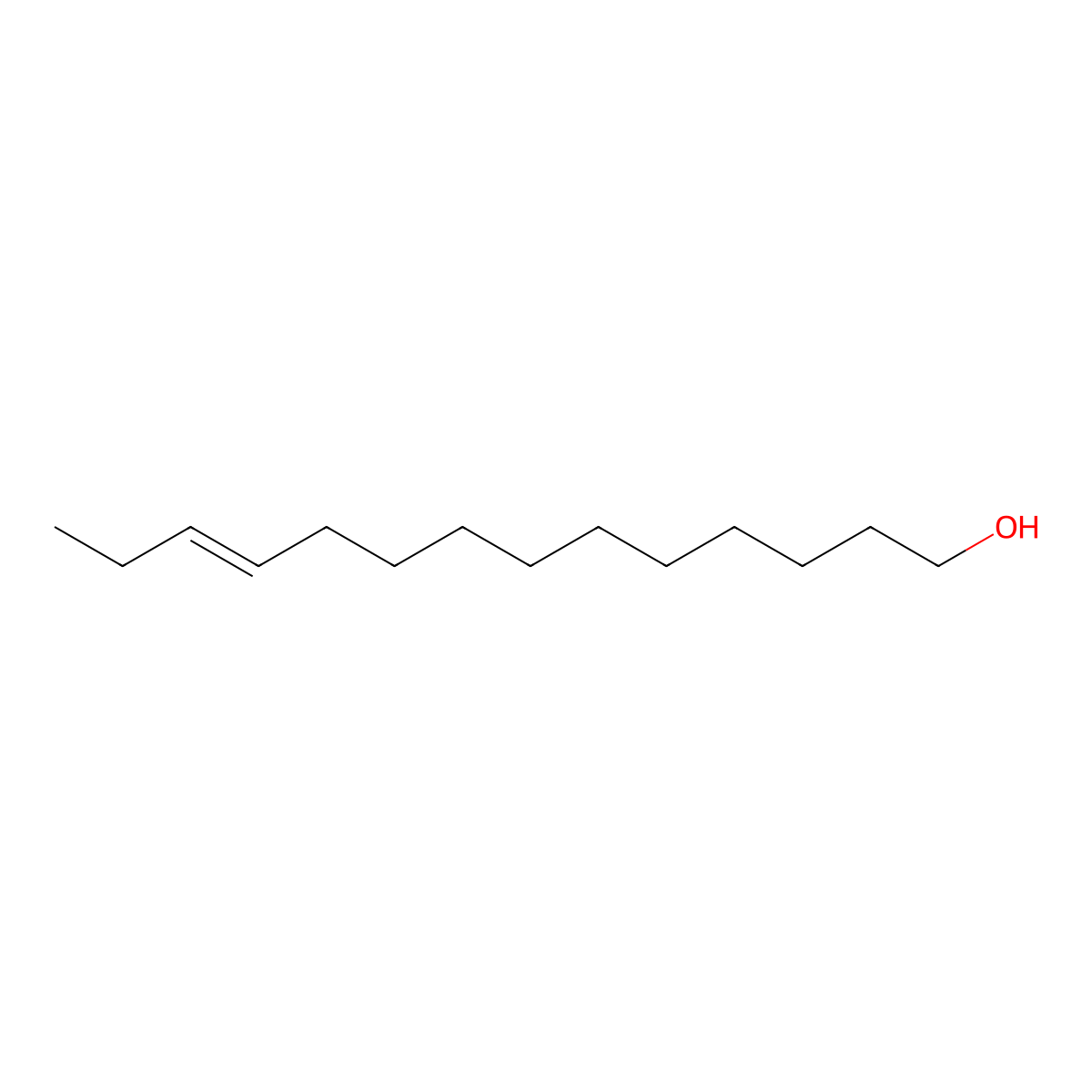 11-Tetradecen-1-ol, (11E)- molecular structure, CAS 35153-18-5