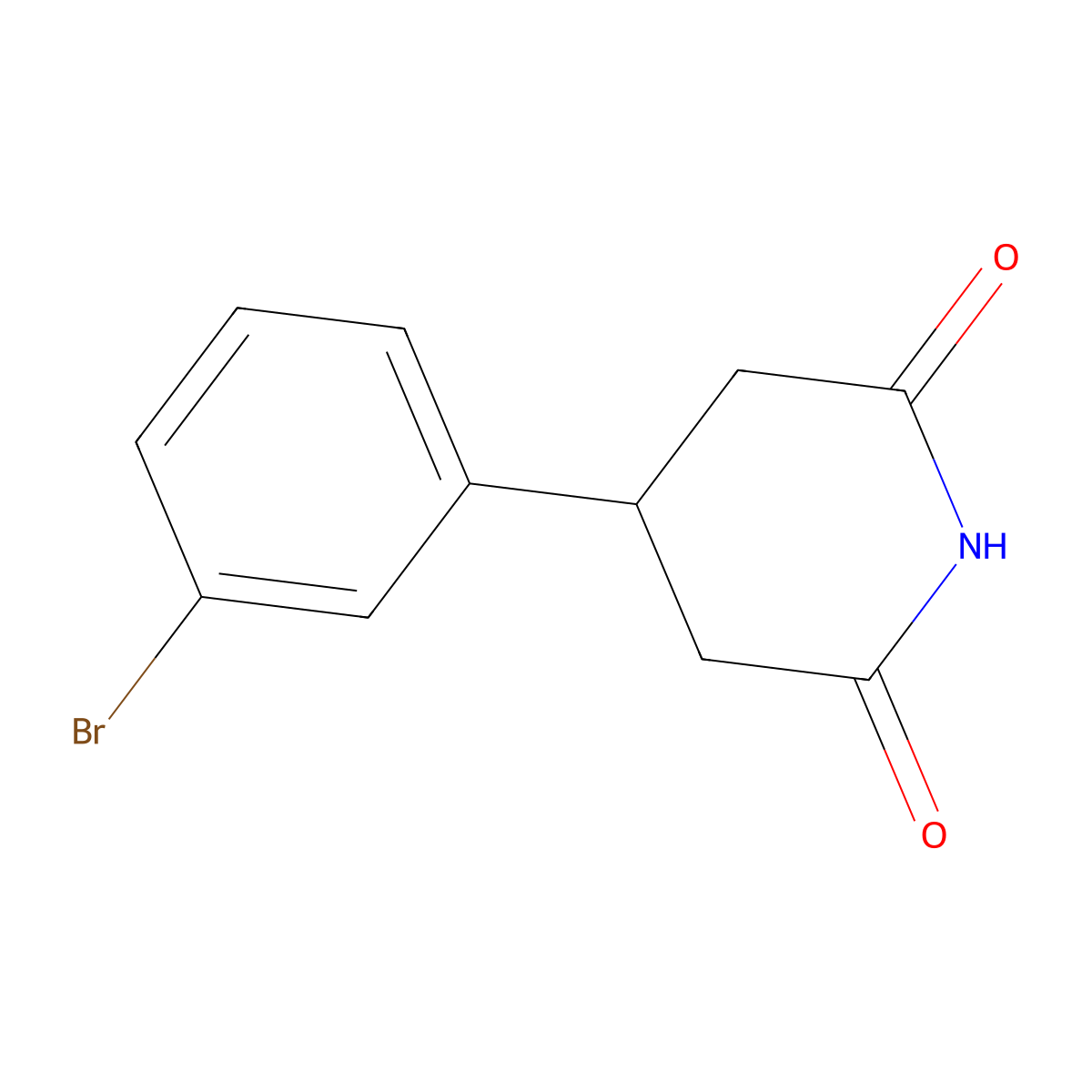4-(3-Bromophenyl)piperidine-2,6-dione molecular structure, CAS 351534-35-5