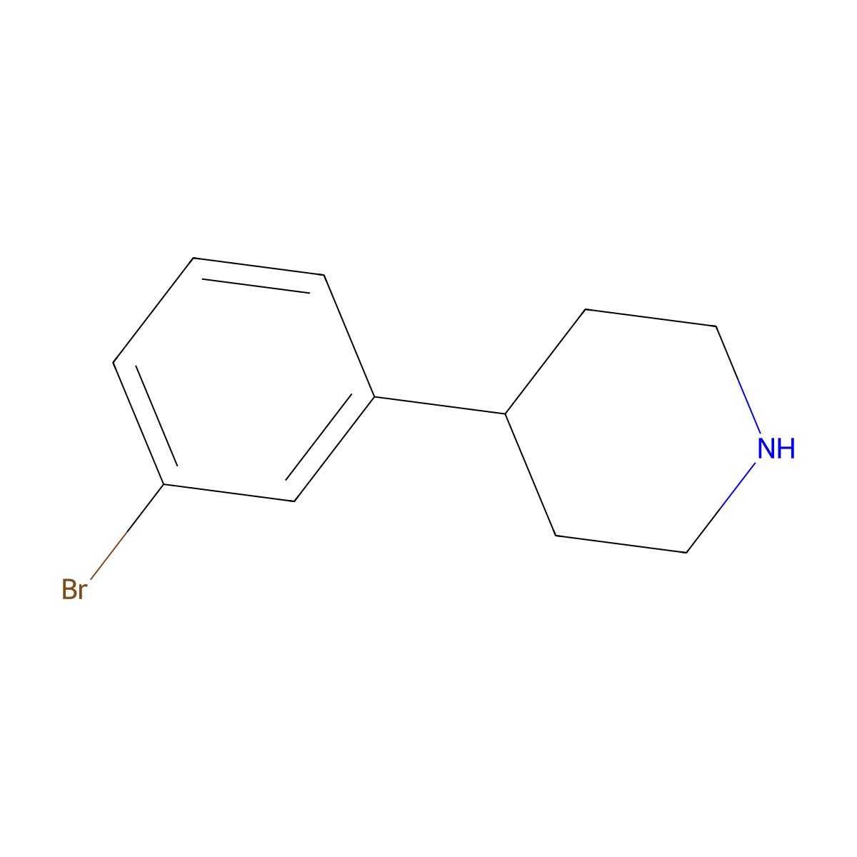 4-(3-Bromophenyl)piperidine molecular structure, CAS 351534-36-6