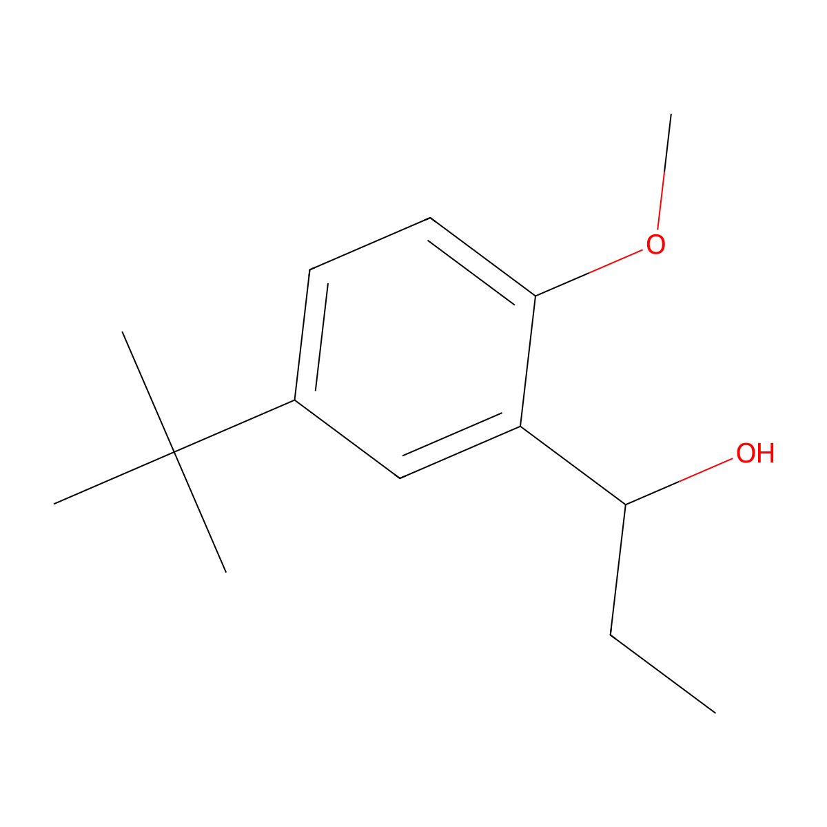 5-(1,1-Dimethylethyl)-alpha-ethyl-2-methoxybenZenemethanol molecular structure, CAS 35155-06-7