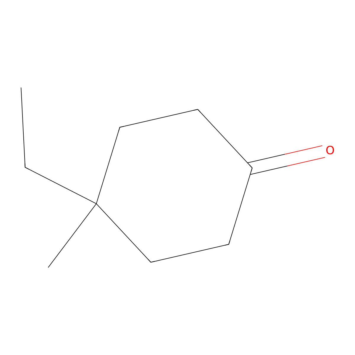 4-Ethyl-4-methylcyclohexan-1-one molecular structure, CAS 35155-49-8