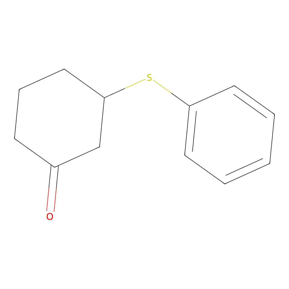 3-(Phenylsulfanyl)cyclohexan-1-one molecular structure, CAS 35155-84-1
