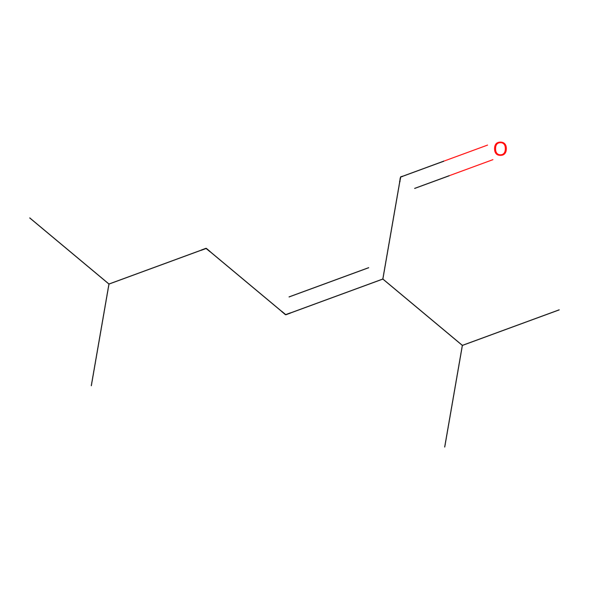 2-Isopropyl-5-methyl-2-hexenal molecular structure, CAS 35158-25-9