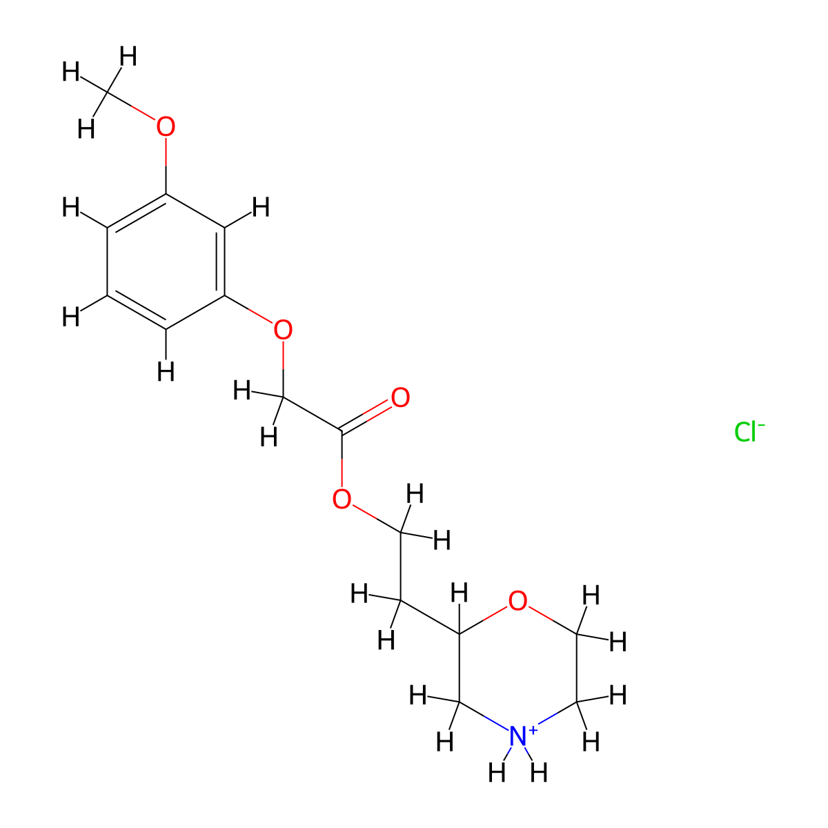 Acetic acid, (m-methoxyphenoxy)-, 2-morpholinoethyl ester, hydrochloride molecular structure, CAS 35158-66-8