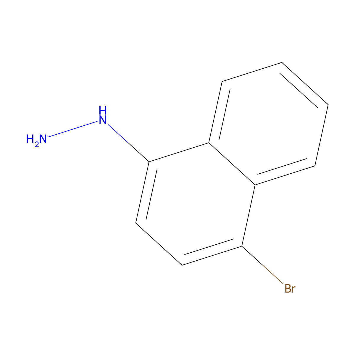 (4-Bromonaphthalen-1-yl)hydrazine molecular structure, CAS 35158-78-2