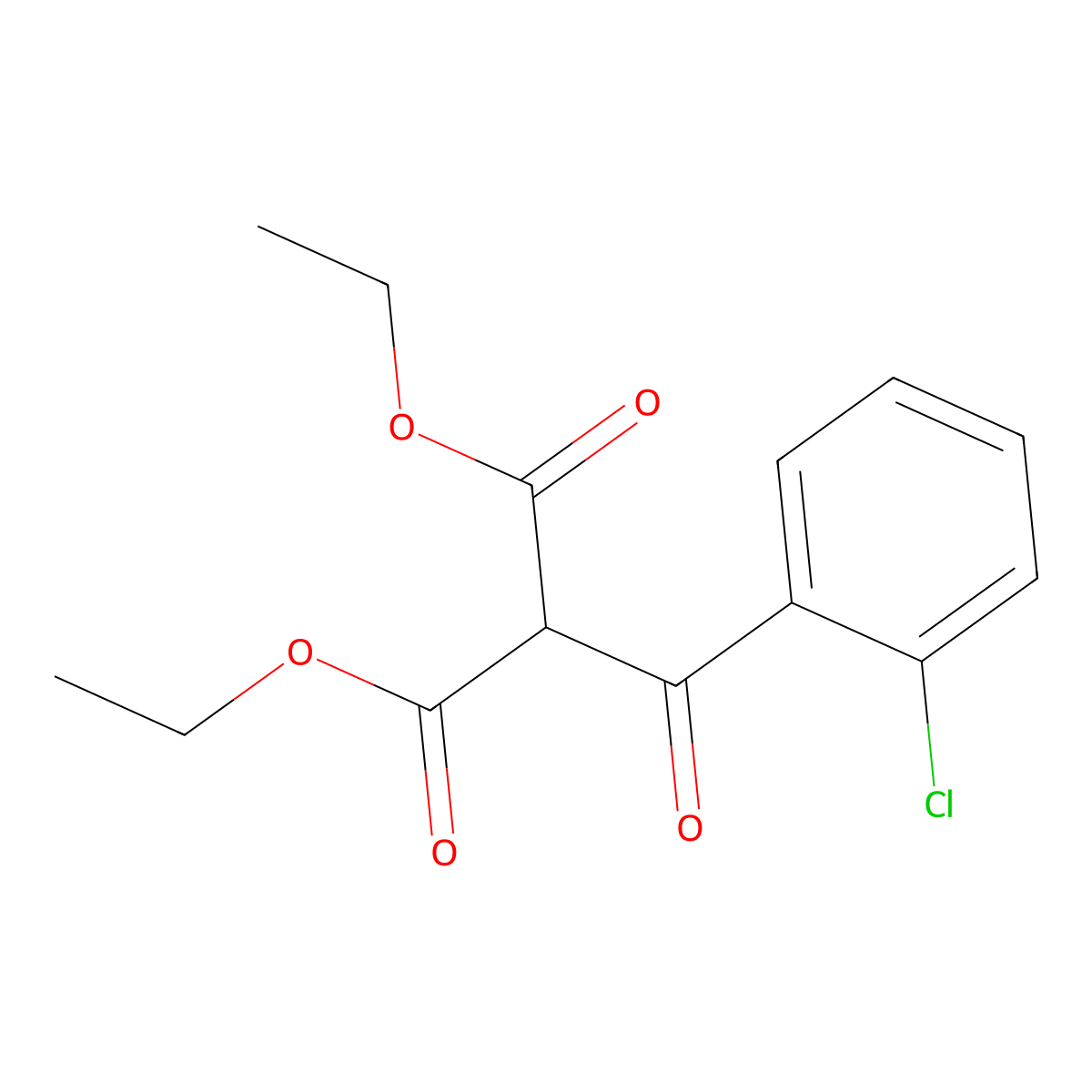 Diethyl 2-(2-chlorobenzoyl)malonate molecular structure, CAS 3516-73-2