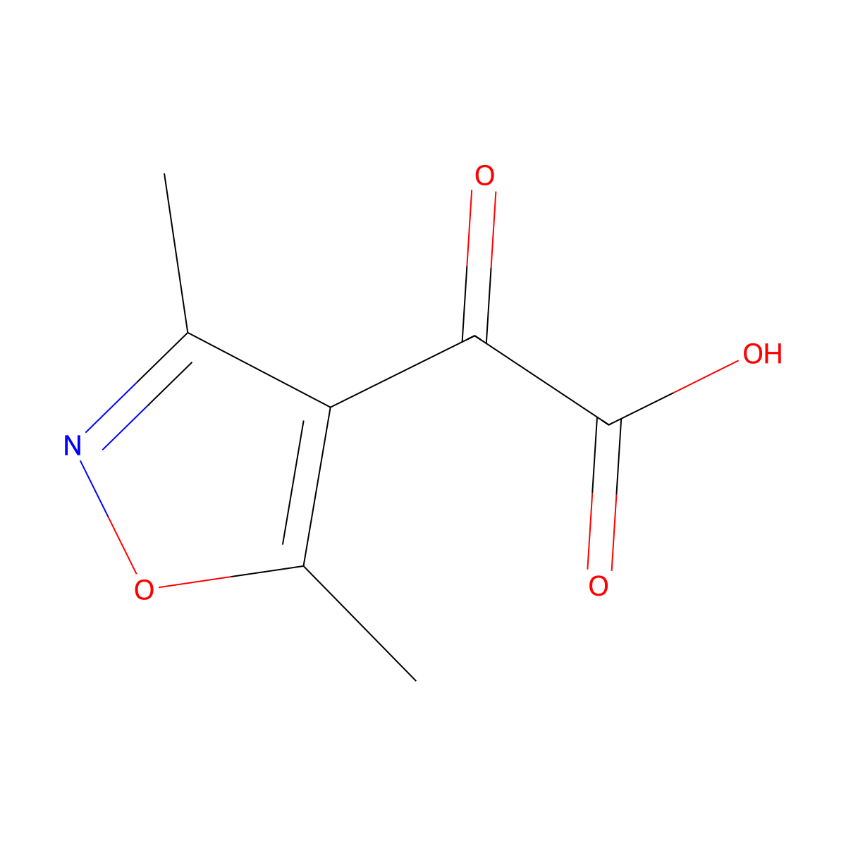 2-(3,5-Dimethylisoxazol-4-yl)-2-oxoacetic acid molecular structure, CAS 35166-25-7