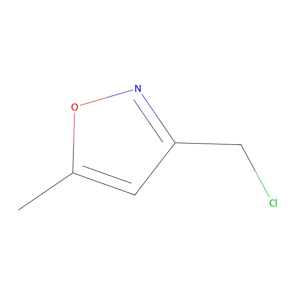 3-(Chloromethyl)-5-methyl-1,2-oxazole molecular structure, CAS 35166-37-1