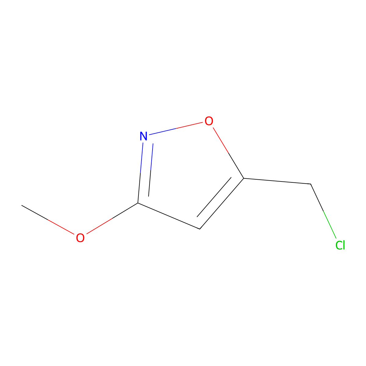 5-(Chloromethyl)-3-methoxy-1,2-oxazole molecular structure, CAS 35166-40-6