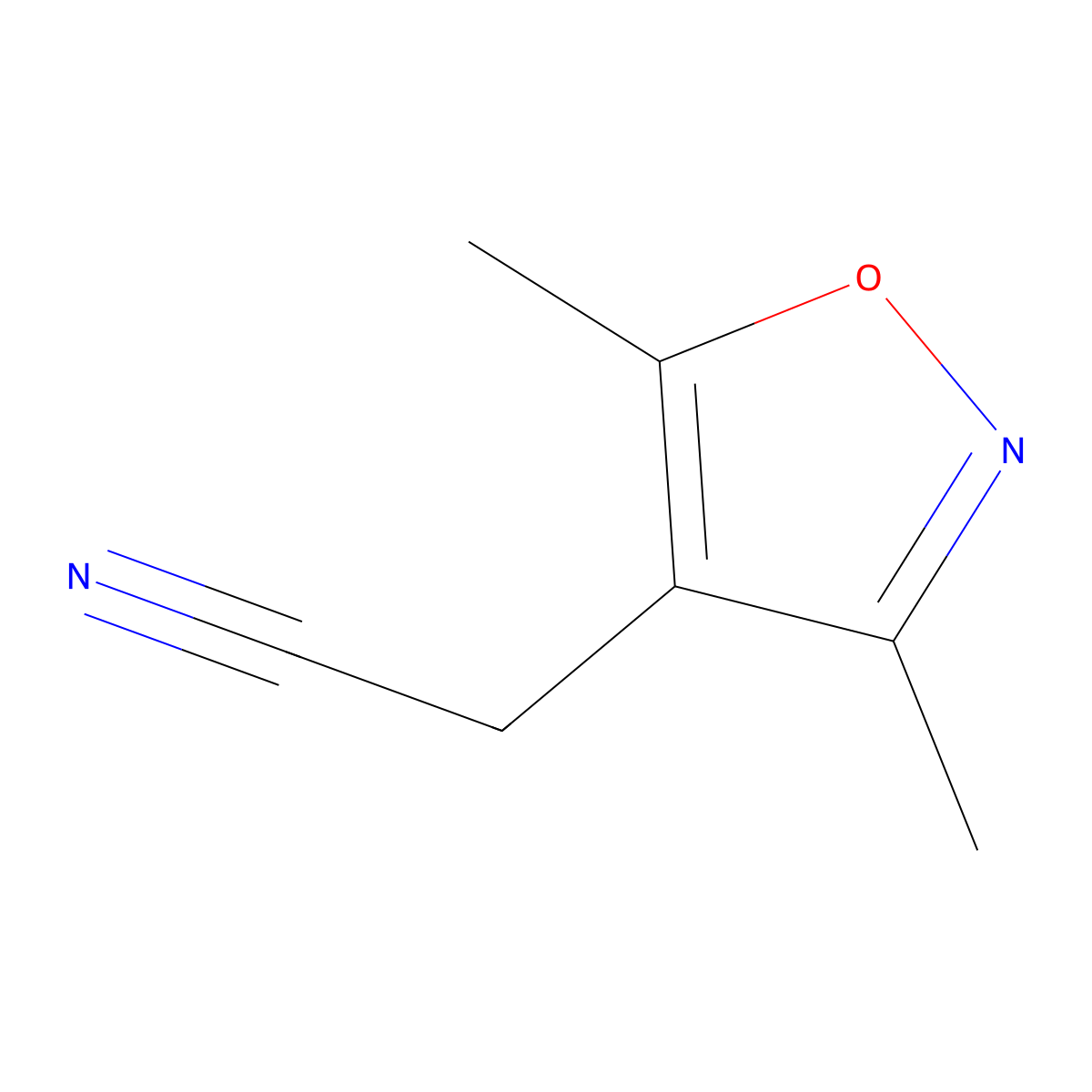2-(Dimethyl-1,2-oxazol-4-yl)acetonitrile molecular structure, CAS 35166-42-8