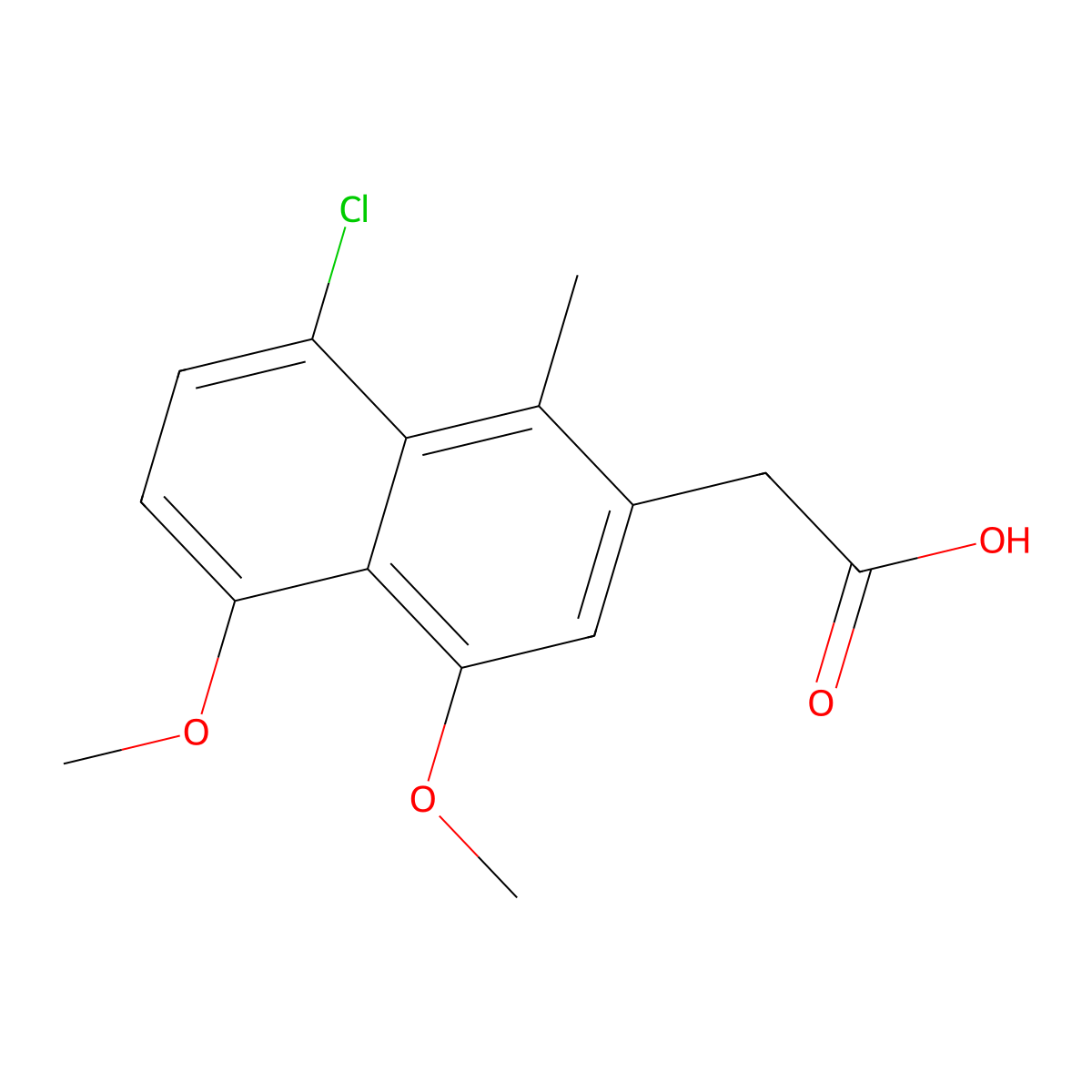 2-(8-Chloro-4,5-dimethoxy-1-methylnaphthalen-2-yl)acetic acid molecular structure, CAS 3517-22-4