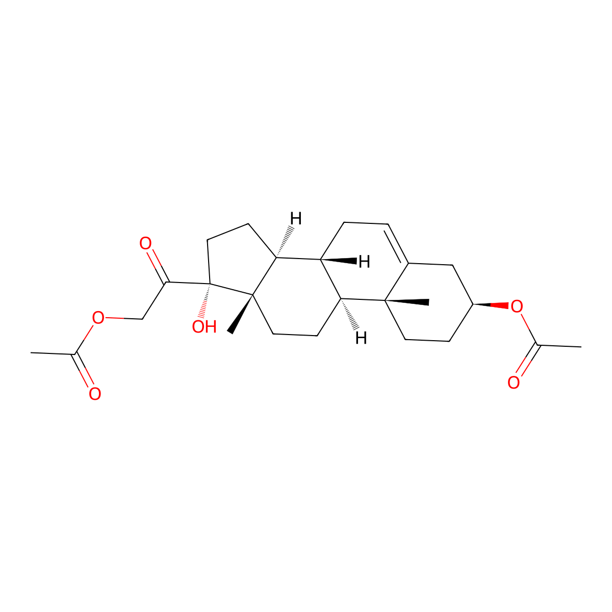 3beta,17,21-Trihydroxypregn-5-en-20-one 3,21-di(acetate) molecular structure, CAS 3517-42-8