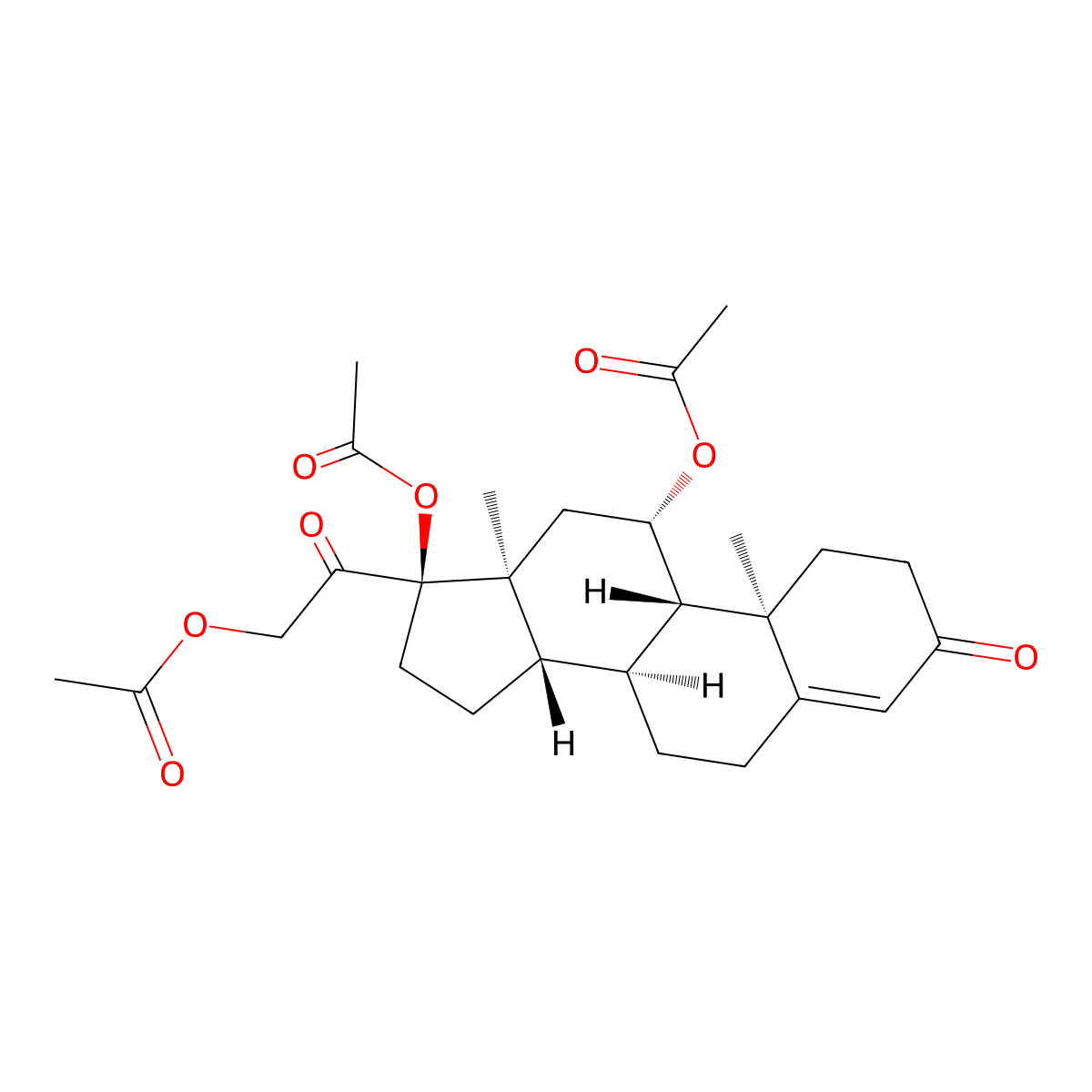 11b,17a,21-Tris(acetyloxy)pregn-4-ene-3,20-dione molecular structure, CAS 3517-51-9