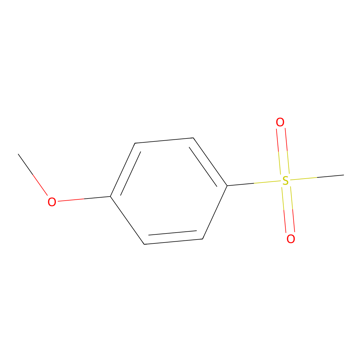 Benzene, 1-methoxy-4-(methylsulfonyl)- molecular structure, CAS 3517-90-6
