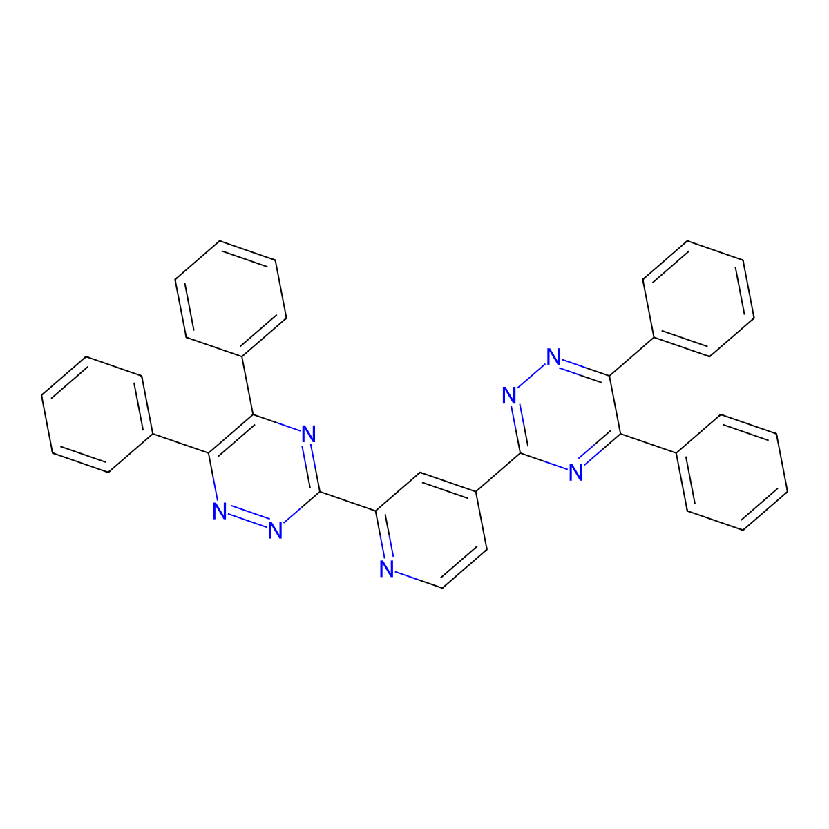 2,4-Bis(5,6-diphenyl-1,2,4-triazine-3-yl)pyridine molecular structure, CAS 35171-26-7