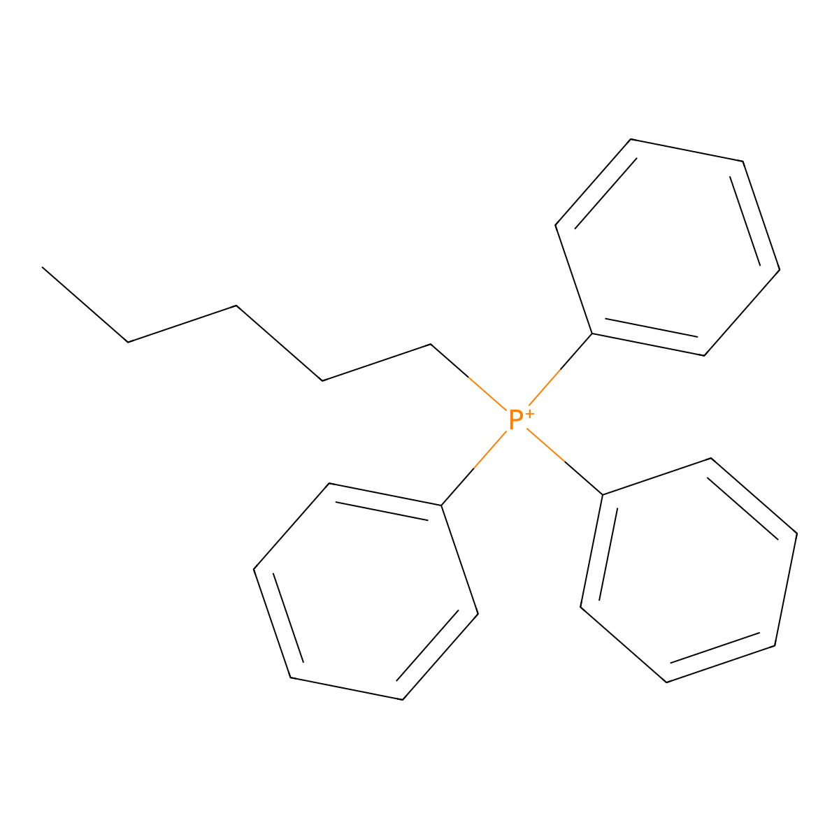 Pentyl-triphenyl-phosphanium molecular structure, CAS 35171-55-2