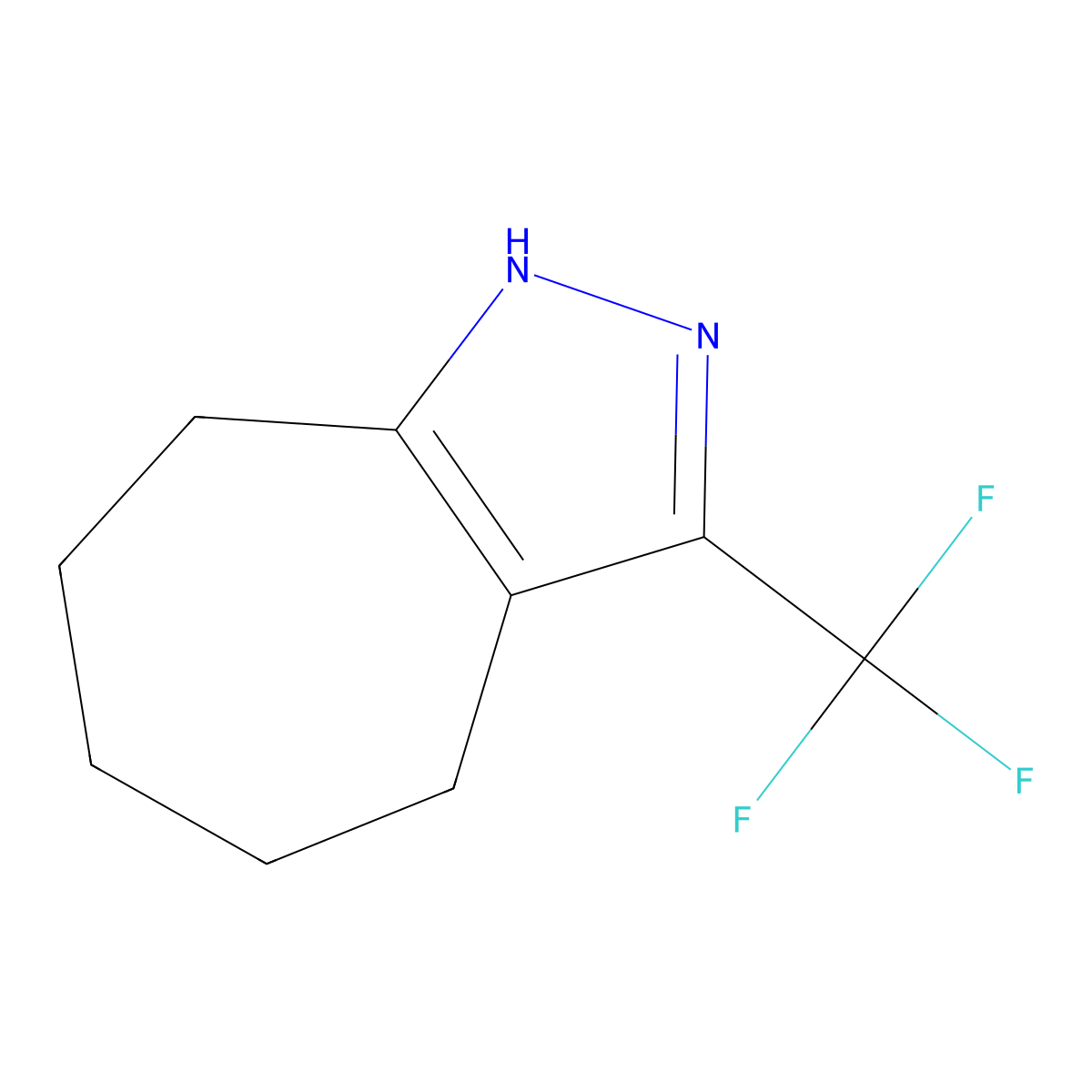 3-(Trifluoromethyl)-1,4,5,6,7,8-hexahydrocyclohepta[C]pyrazole molecular structure, CAS 35179-56-7