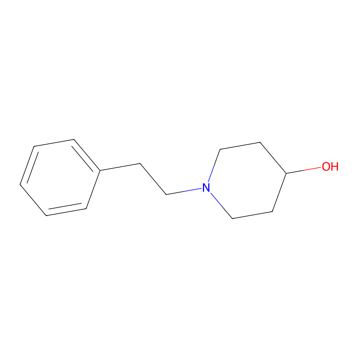 1-(2-Phenylethyl)-4-piperidinol molecular structure, CAS 3518-76-1