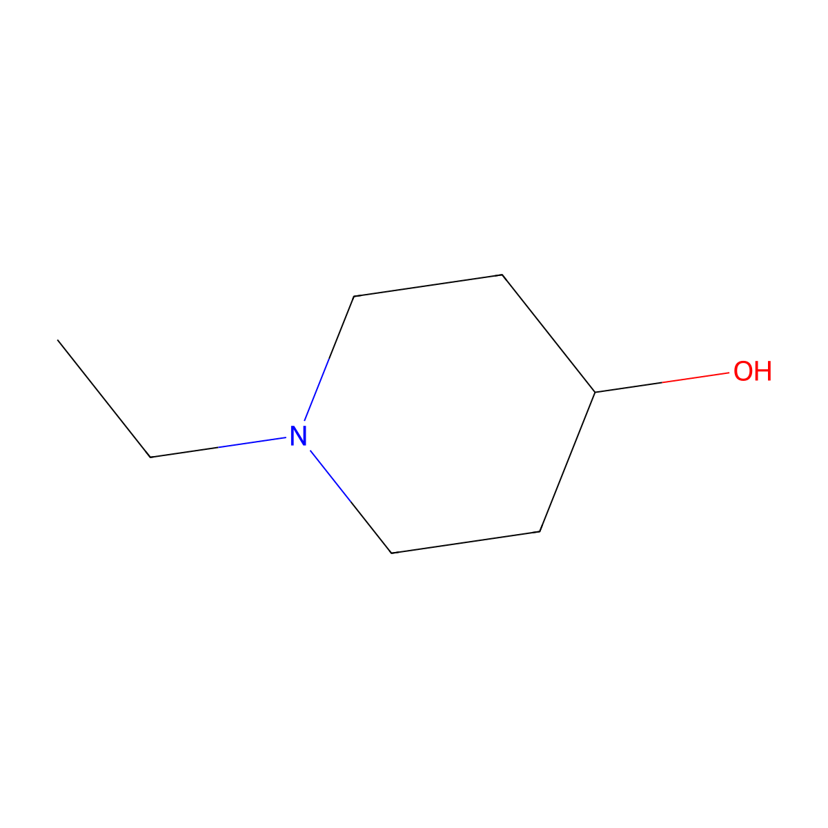 1-Ethylpiperidin-4-ol molecular structure, CAS 3518-83-0