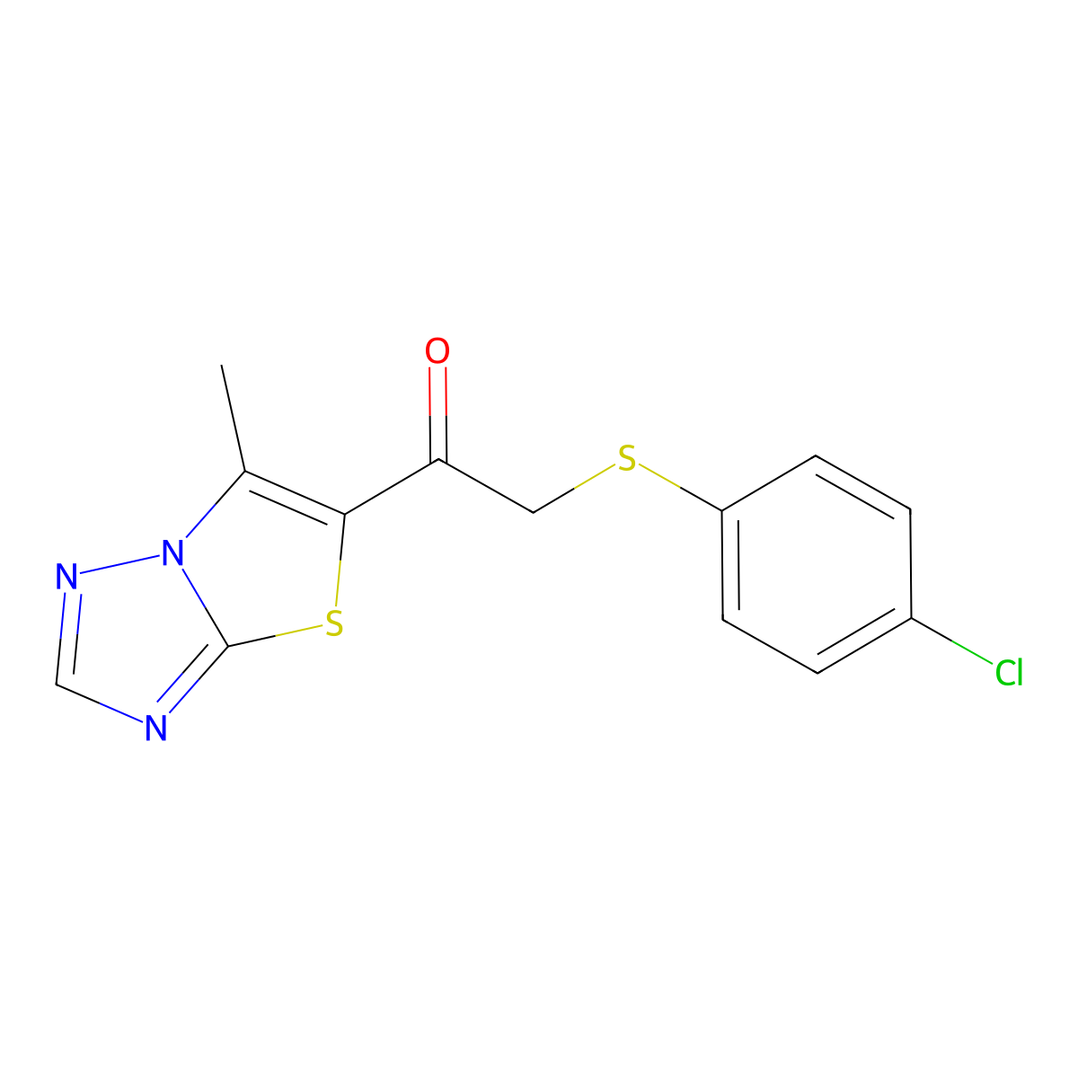 2-[(4-Chlorophenyl)sulfanyl]-1-(6-methyl[1,3]thiazolo[3,2-b][1,2,4]triazol-5-yl)-1-ethanone molecular structure, CAS 351857-37-9