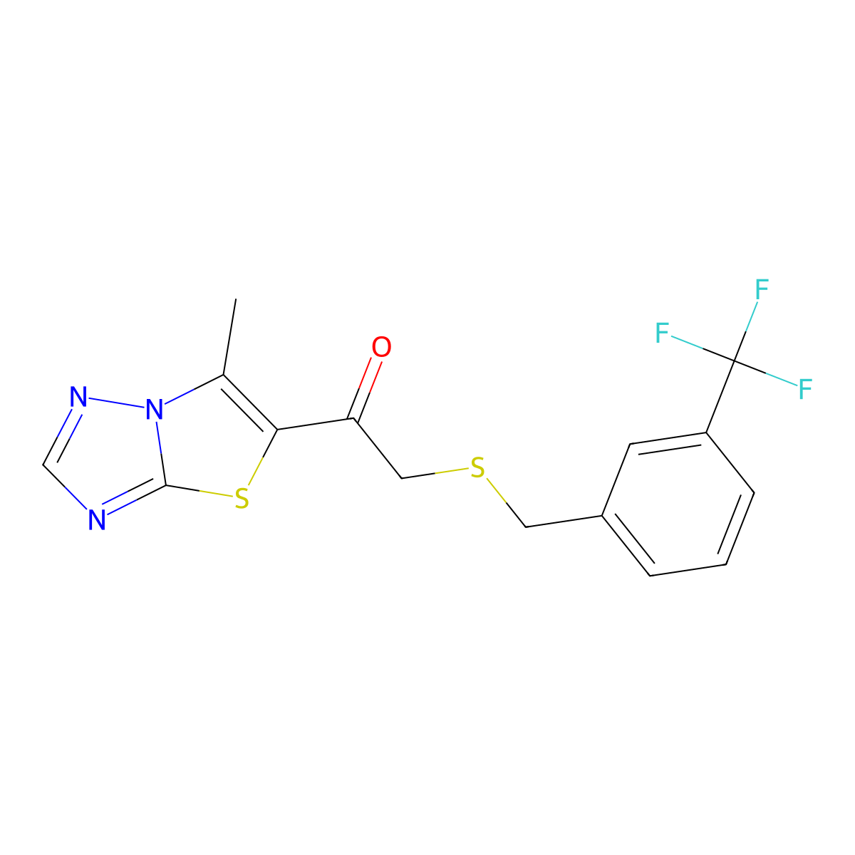 1-(6-Methyl[1,3]thiazolo[3,2-b][1,2,4]triazol-5-yl)-2-{[3-(trifluoromethyl)benzyl]sulfanyl}-1-ethanone molecular structure, CAS 351857-75-5