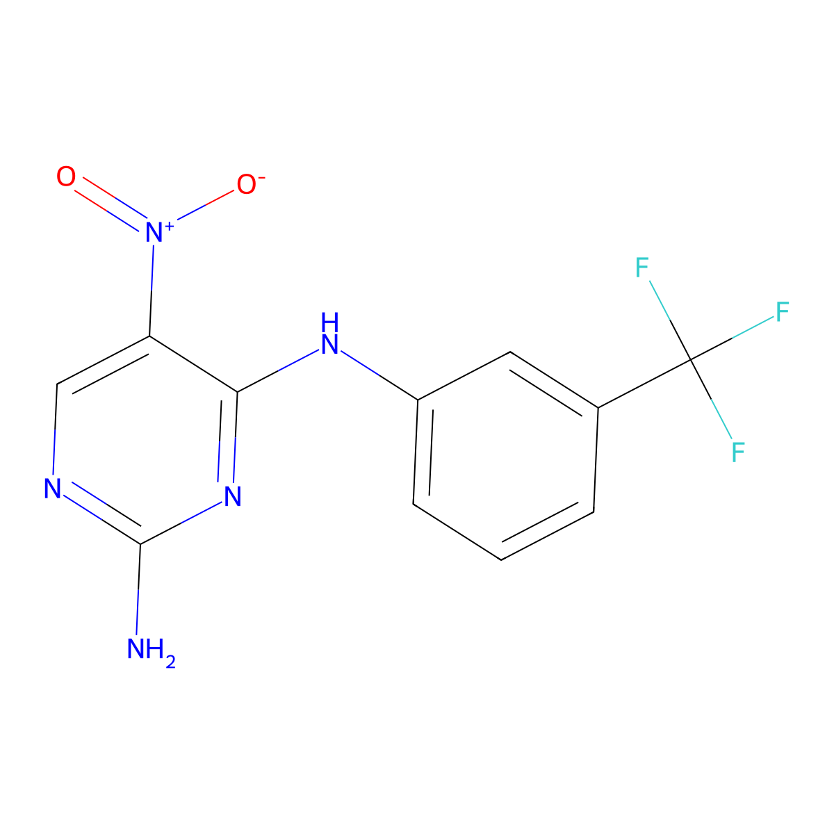 5-nitro-N~4~-[3-(trifluoromethyl)phenyl]-2,4-pyrimidinediamine molecular structure, CAS 351858-26-9