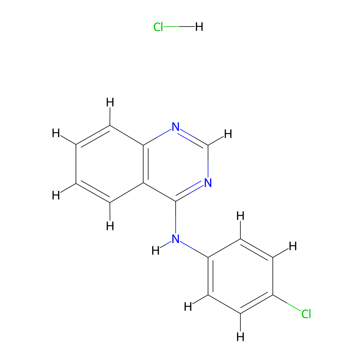 N-(4-chlorophenyl)quinazolin-4-amine Hydrochloride molecular structure, CAS 351858-33-8