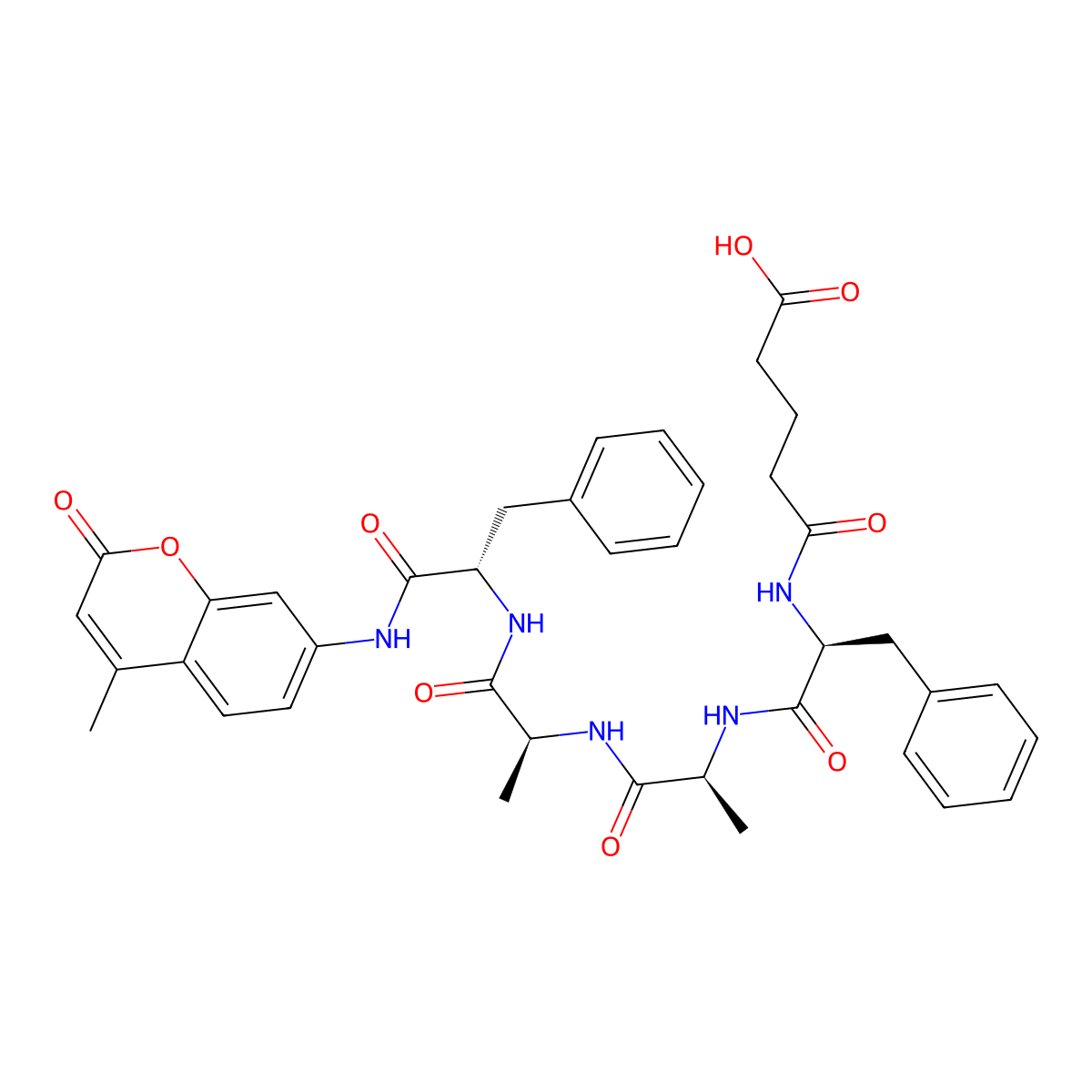 Glutaryl-Phe-Ala-Ala-Phe-AMC molecular structure, CAS 351858-67-8
