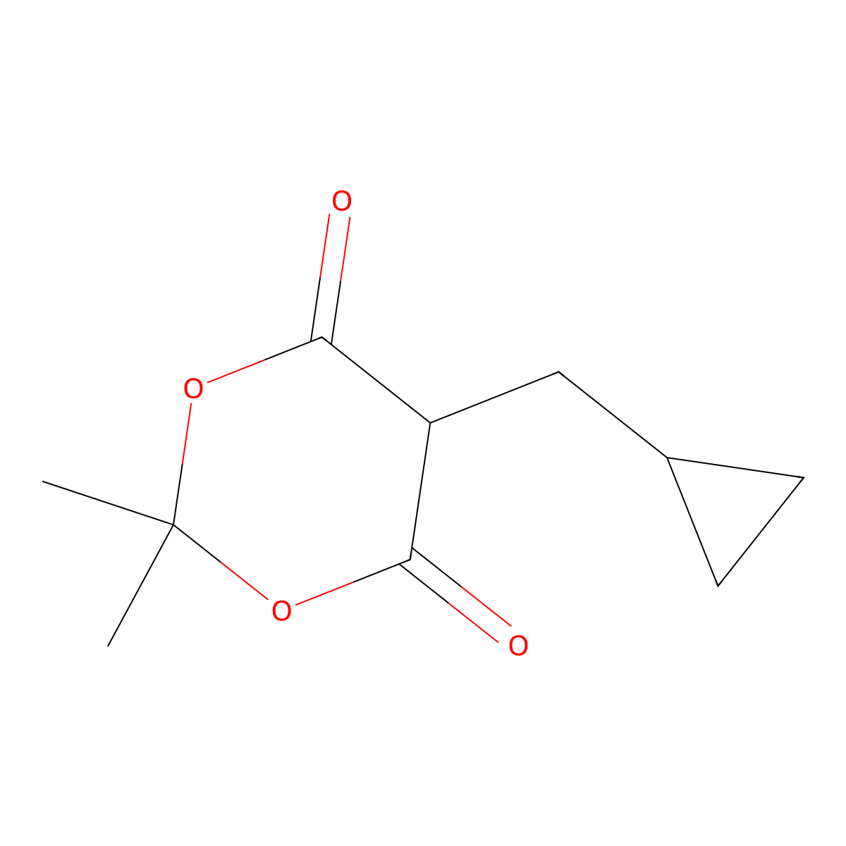 5-(Cyclopropylmethyl)-2,2-dimethyl-1,3-dioxane-4,6-dione molecular structure, CAS 351866-06-3