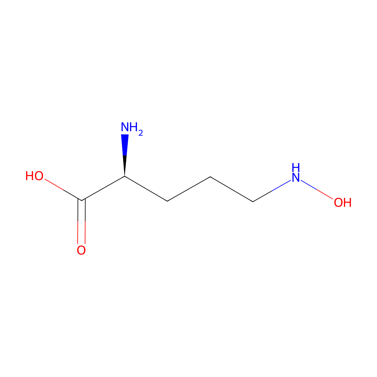 N5-Hydroxy-L-ornithine molecular structure, CAS 35187-58-7