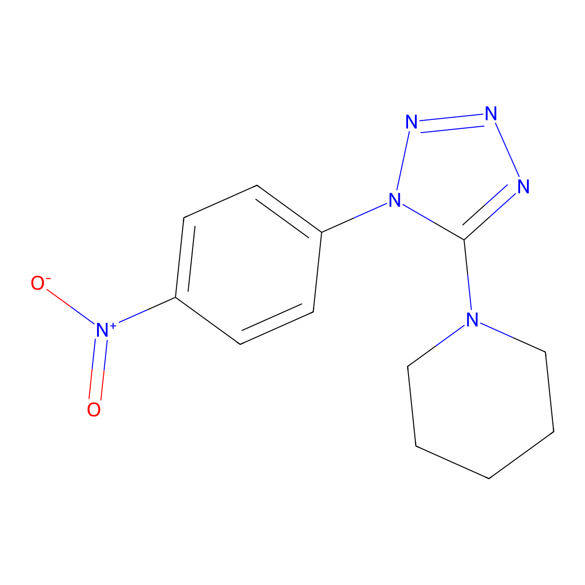 1-[1-(4-Nitrophenyl)tetrazol-5-yl]piperidine molecular structure, CAS 351870-70-7