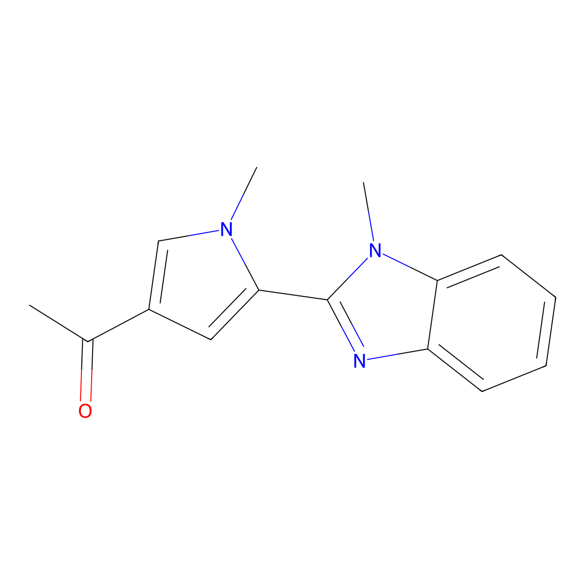 1-[1-Methyl-5-(1-methylbenzimidazol-2-yl)pyrrol-3-yl]ethanone molecular structure, CAS 351875-97-3