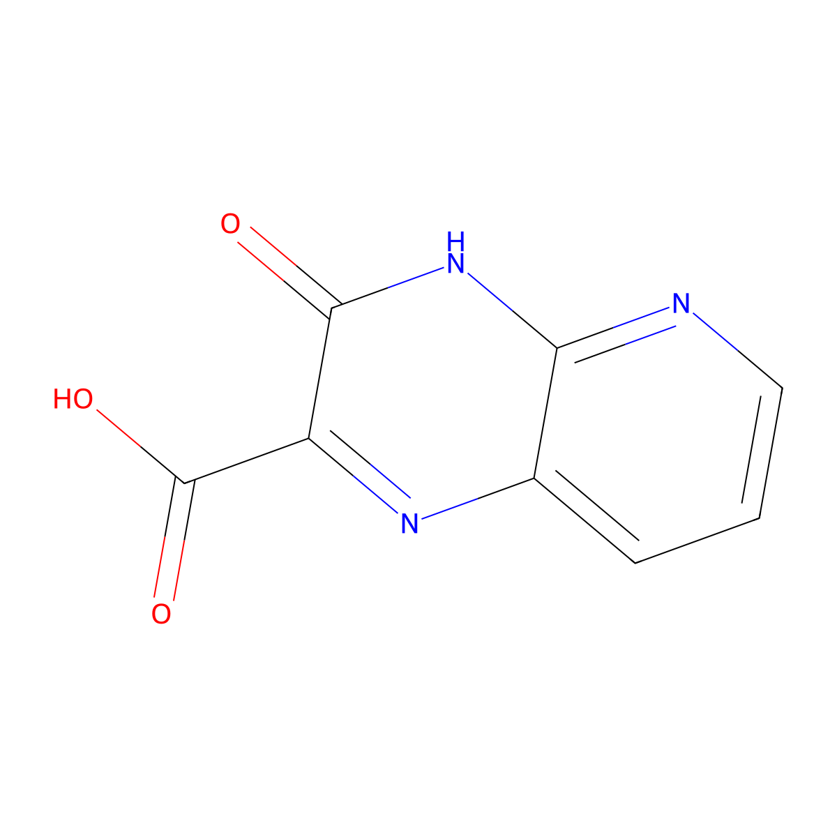 Pyrido[2,3-b]pyrazine-2-carboxylic acid, 3,4-dihydro-3-oxo- molecular structure, CAS 35188-04-6