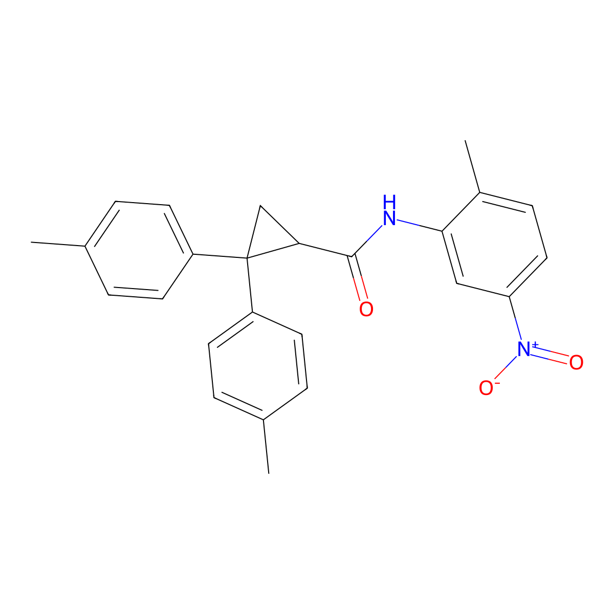 N-(2-methyl-5-nitrophenyl)-2,2-bis(4-methylphenyl)cyclopropane-1-carboxamide molecular structure, CAS 351891-07-1