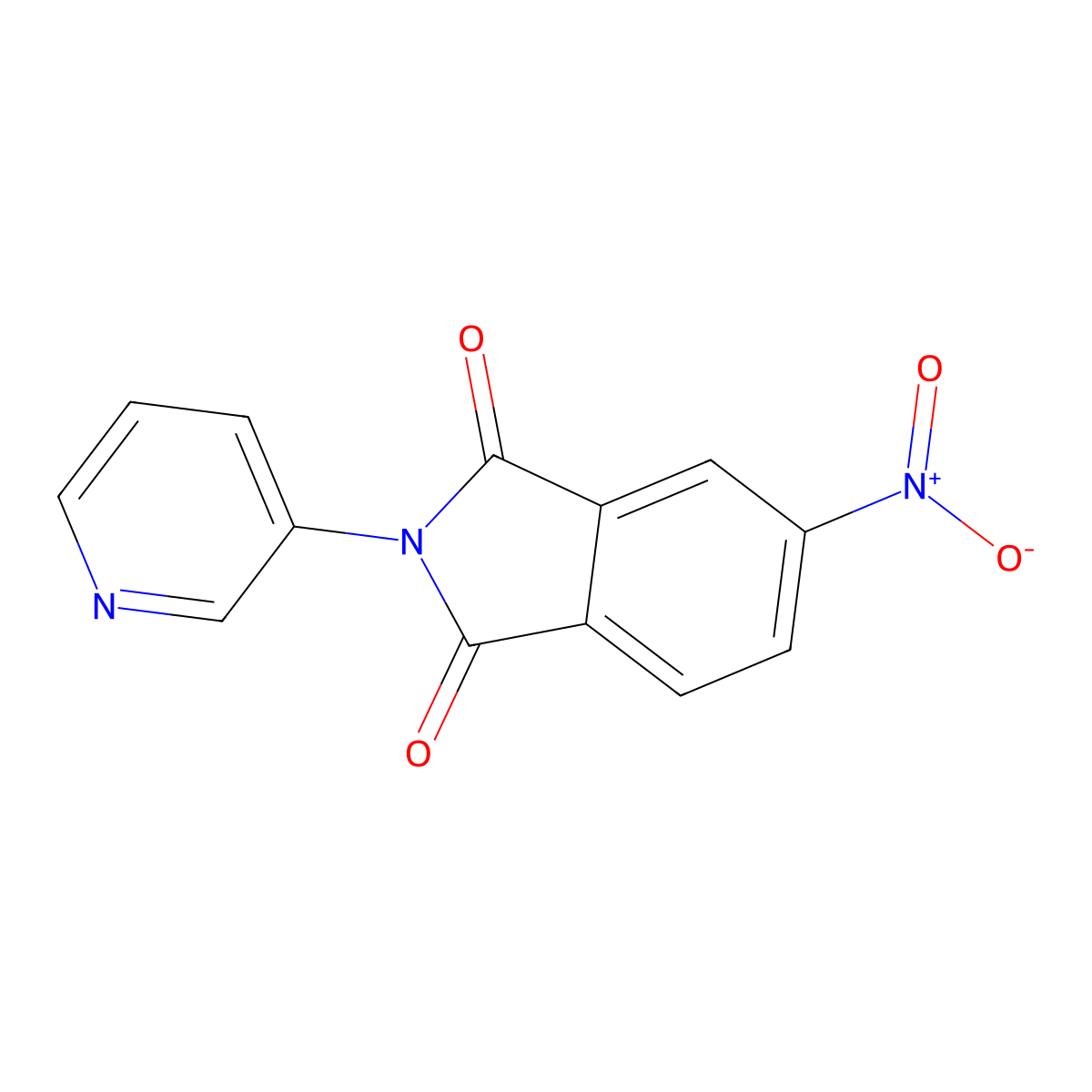 5-Nitro-2-pyridin-3-ylisoindole-1,3-dione molecular structure, CAS 351892-34-7