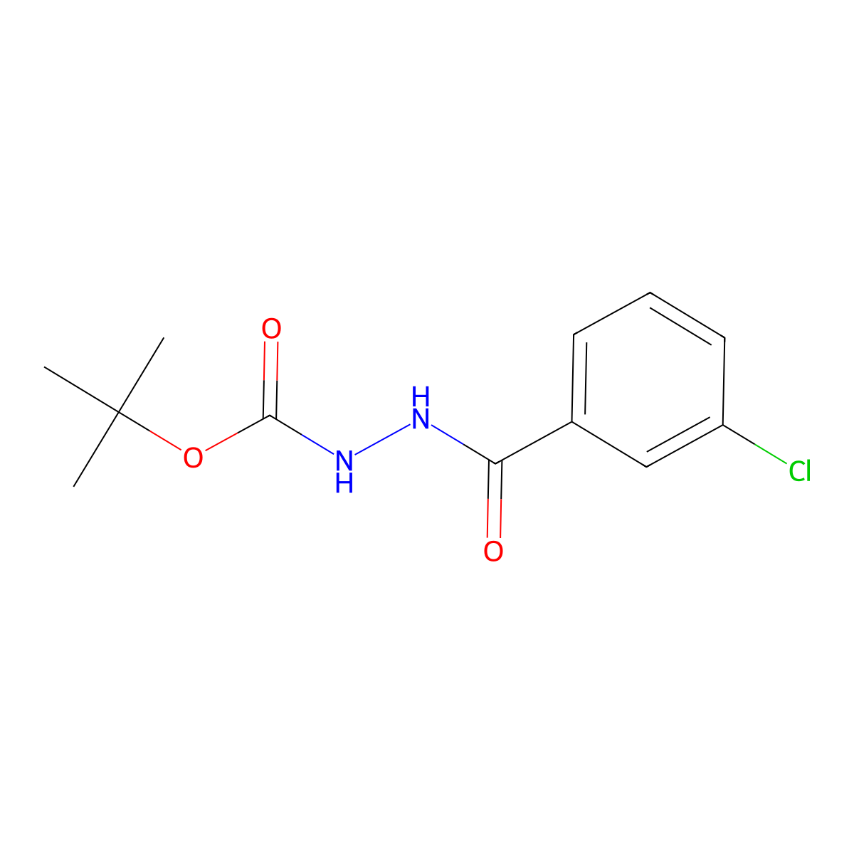 Tert-Butyl 2-(3-chlorobenzoyl)hydrazinecarboxylate molecular structure, CAS 351892-45-0
