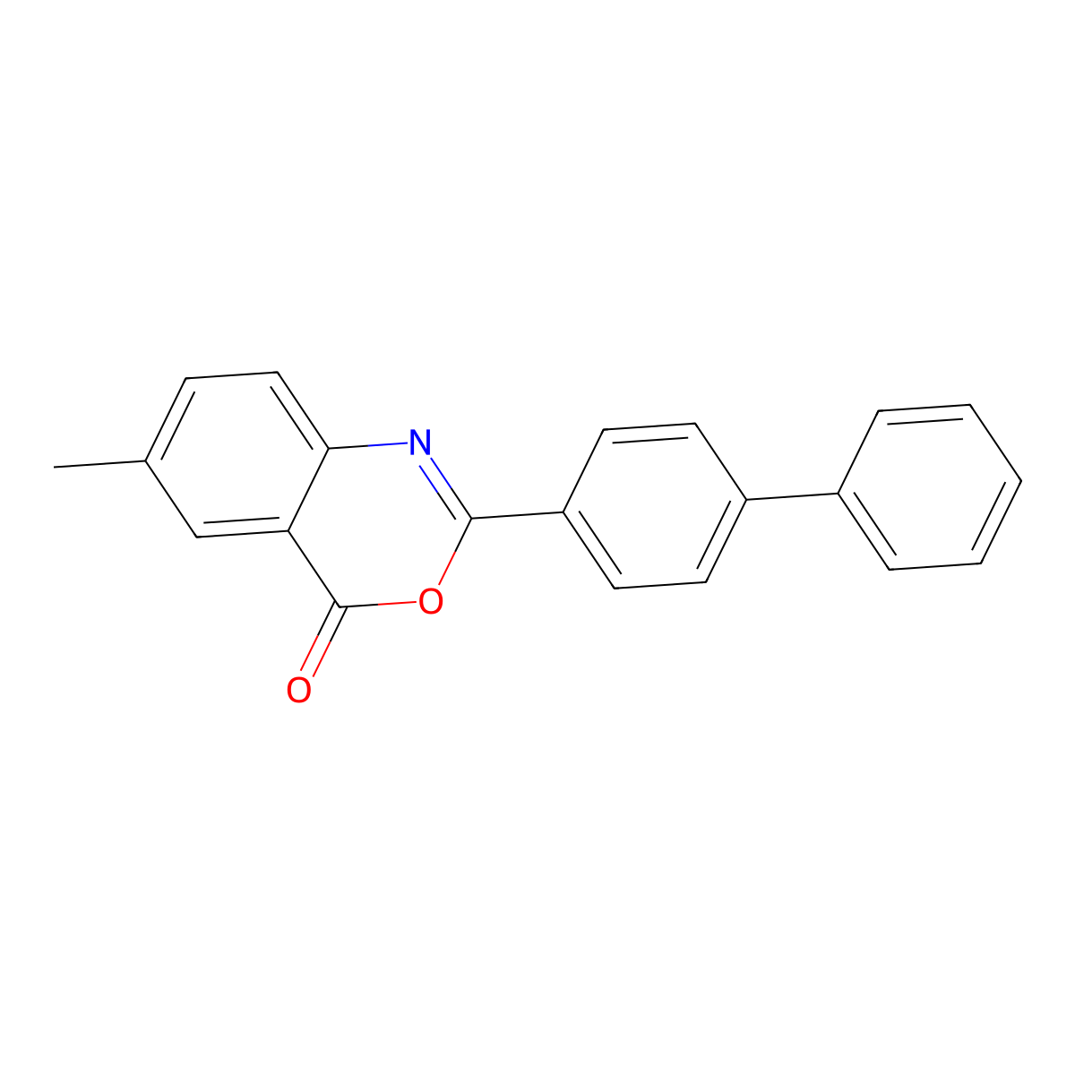 6-Methyl-2-(4-phenylphenyl)-3,1-benzoxazin-4-one molecular structure, CAS 351892-57-4