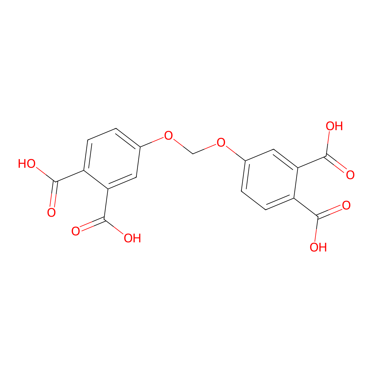 4-[(3,4-Dicarboxyphenoxy)methoxy]phthalic acid molecular structure, CAS 351892-64-3