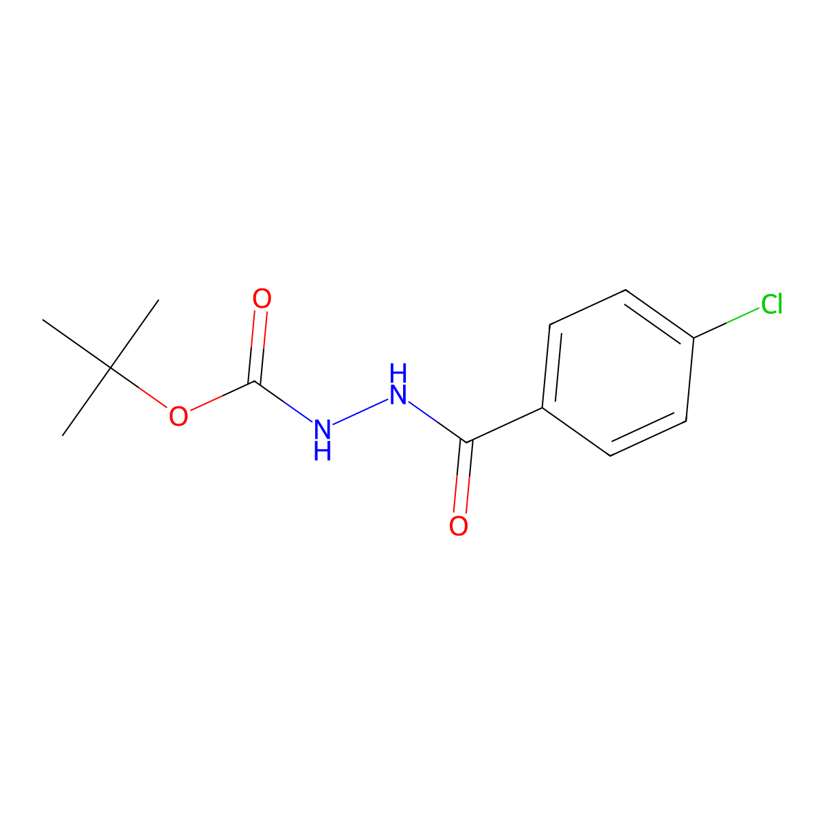 Tert-butyl 2-(4-chlorobenzoyl)hydrazinecarboxylate molecular structure, CAS 351893-11-3