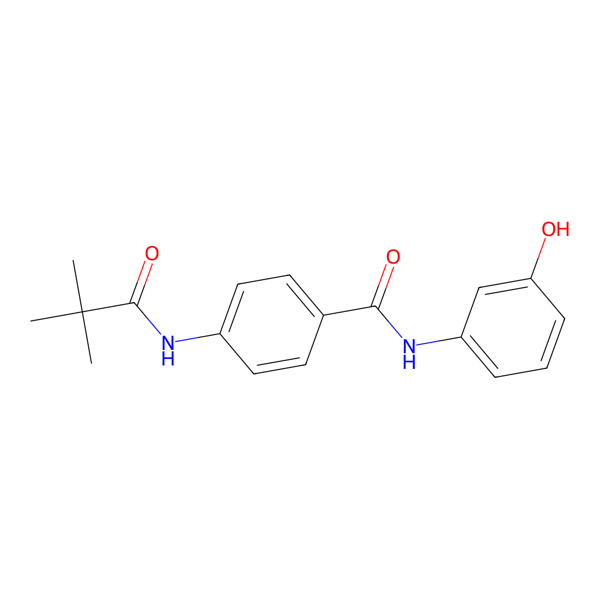 4-(2,2-dimethylpropanoylamino)-N-(3-hydroxyphenyl)benzamide molecular structure, CAS 351893-22-6
