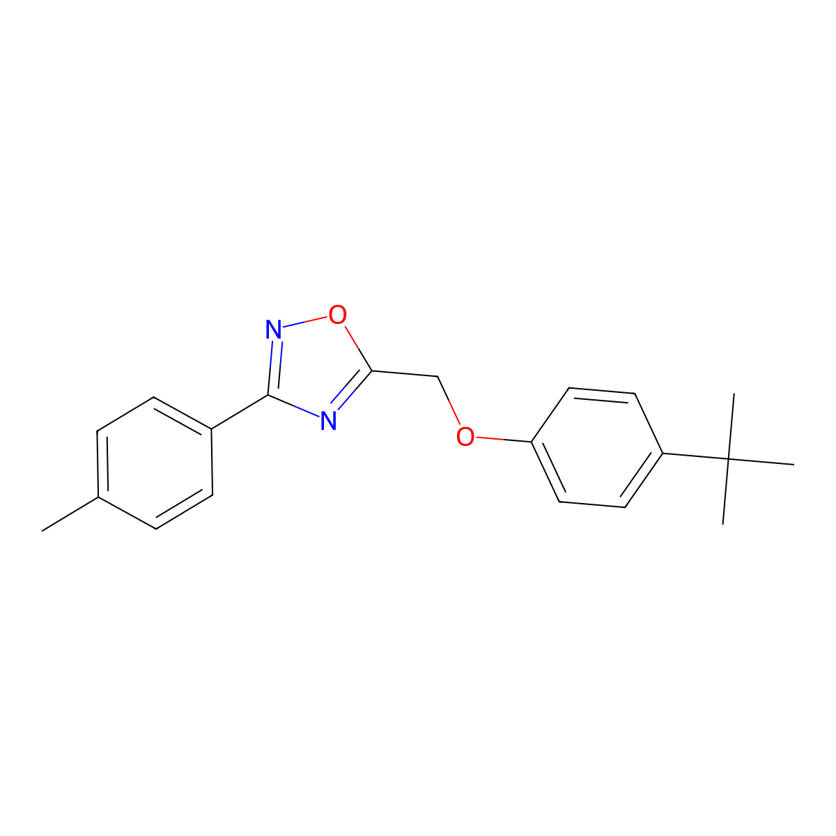 5-[(4-Tert-butylphenoxy)methyl]-3-(4-methylphenyl)-1,2,4-oxadiazole molecular structure, CAS 351893-38-4
