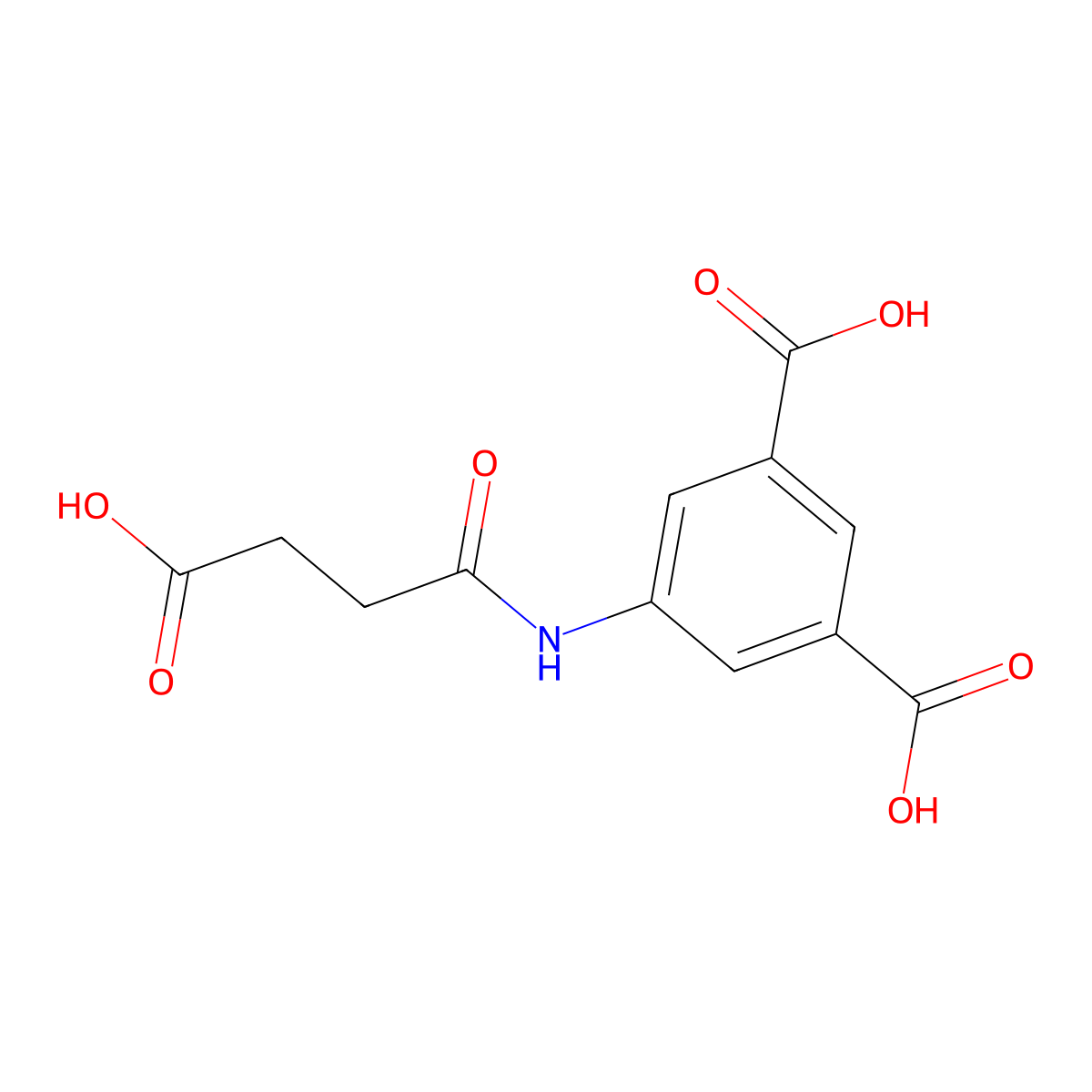 5-[(3-Carboxypropanoyl)amino]benzene-1,3-dicarboxylic acid molecular structure, CAS 351893-50-0