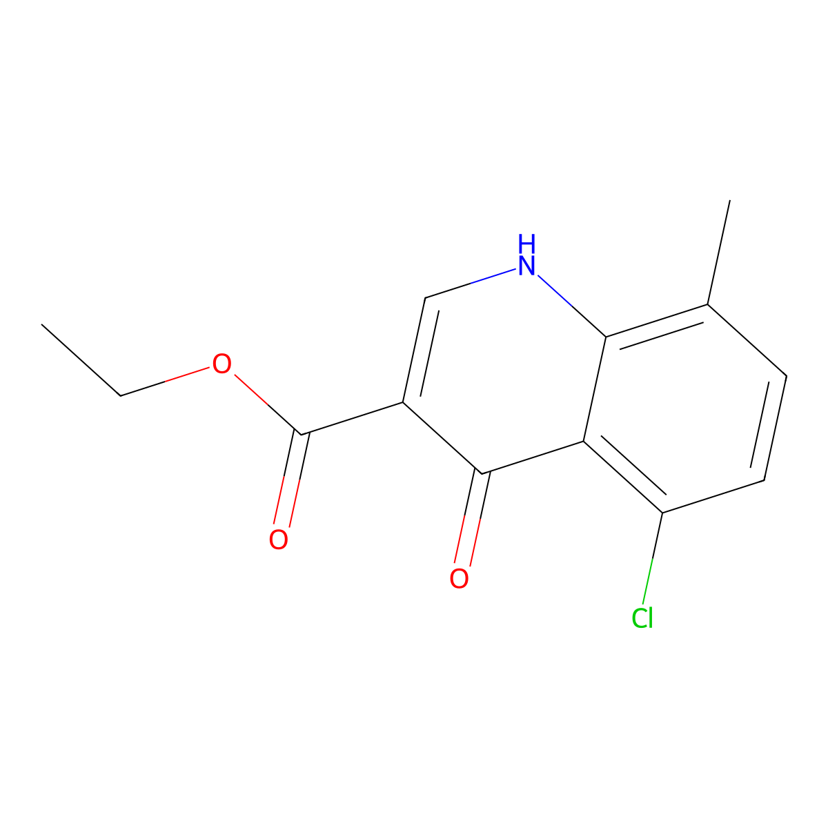 Ethyl 5-chloro-8-methyl-4-oxo-1,4-dihydroquinoline-3-carboxylate molecular structure, CAS 351893-52-2