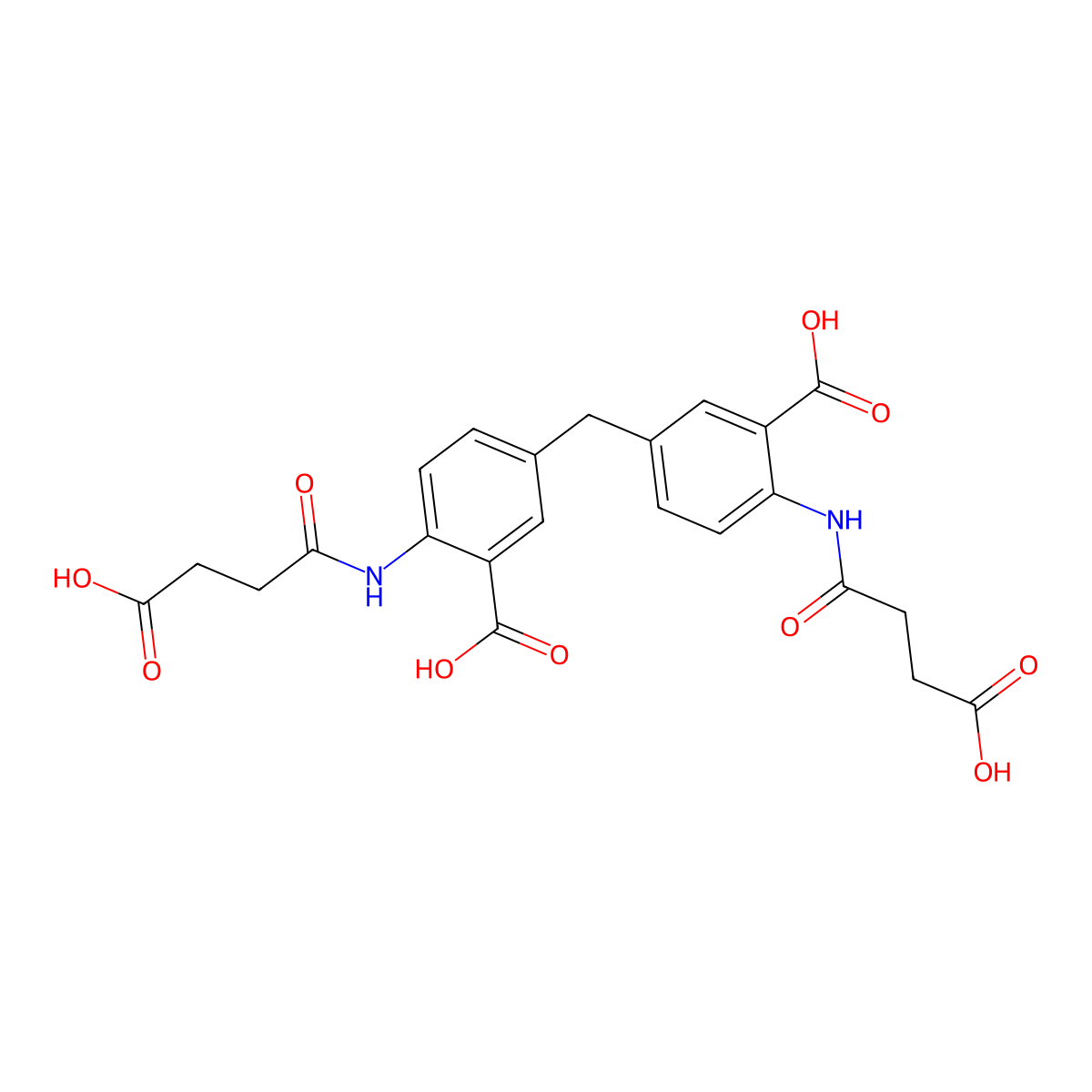 5,5'-Methylenebis(2-(3-carboxypropanamido)benzoic acid) molecular structure, CAS 351893-66-8