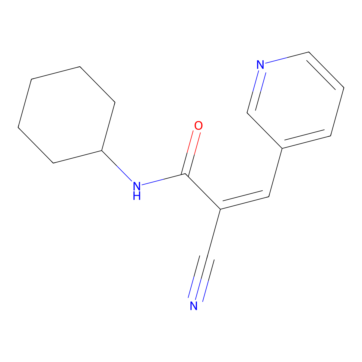 2-Cyano-N-cyclohexyl-3-(3-pyridinyl)-2-propenamide molecular structure, CAS 351894-00-3
